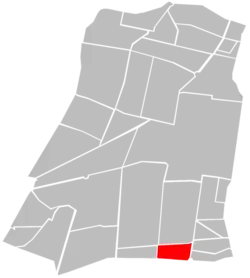 Location of Colonia Algarín (in red) within Cuauhtémoc borough