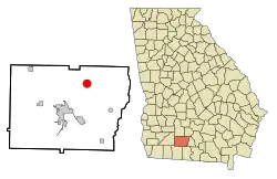 Location in Colquitt County and the state of Georgia