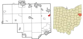 Location of Negley in Columbiana County, Ohio.
