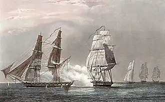 Fight between Renard (1810) and HMS Swallow.