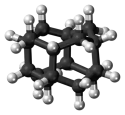 Ball-and-stick model of the diamantane molecule