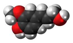Space-filling model of the coniferyl alcohol molecule