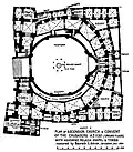 Plan of Ascension Church & Convent of the Crusaders A.D. 1130 (Ground Floor) with Adjoining Pelagia Chapel & Tomb