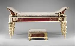 Couch and footstool; 1st–2nd century AD; wood, bone and glass; couch: 105.4 × 76.2 × 214.6&nbsp;cm; Metropolitan Museum of Art