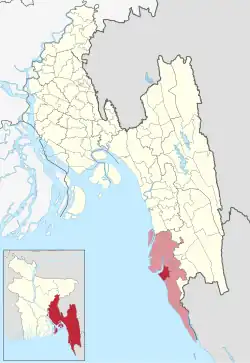Location of Cox's Bazar Sadar
