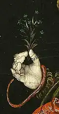 Detail from Cranach the Elder's Girl with forget-me-nots