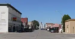 Downtown Crawford: 2nd Street, looking north from Linn Street, August 2010