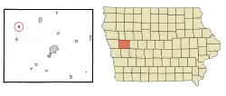 Location of Ricketts, Iowa