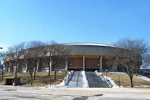 The exterior of Crisler Center