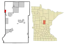 Location of Jenkins within Crow Wing County, Minnesota