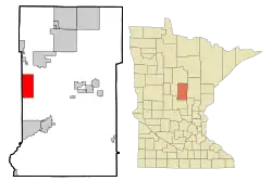 Location of Nisswa within Crow Wing County, Minnesota