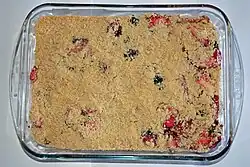 A blackberry and apple crumble