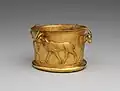Gold cup with a frieze of gazelles, ca. early 1st millennium BCE, Metropolitan Museum of Art