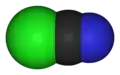 Spacefill model of cyanogen chloride