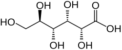 Skeletal formula of gluconic acid
