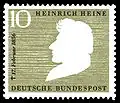 A 1956 German stamp commemorating the 100th anniversary of Heine's death