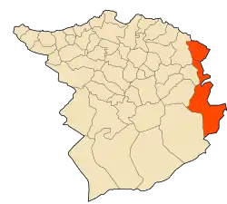 Map of Algeria highlighting Tlemcen Province