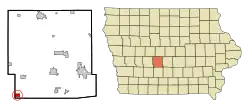Location of Dexter, Iowa