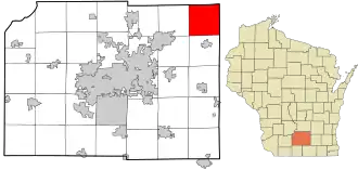 Location in Dane County and the state of Wisconsin