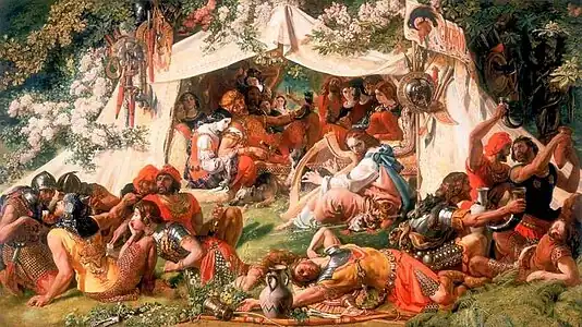 Alfred the Saxon King, Disguised as a Minstrel, in the Tent of Guthrum the Dane by Daniel Maclise