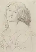 Drawing of Fanny Cornforth, graphite on paper (1869)