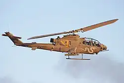 A now retired AH-1 Cobra Tzefa attack helicopter of the IAF