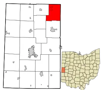 Location in Darke County and the state of Ohio.