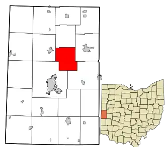 Location in Darke County and the state of Ohio