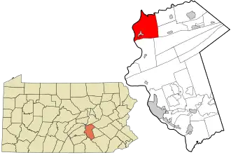Location in Dauphin County and state of Pennsylvania.