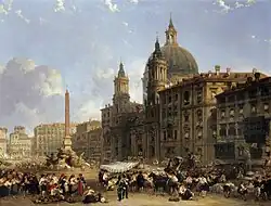 The Piazza Navona at Rome, 1857