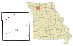 Location of Pattonsburg, Missouri