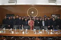 Defence Minister of India, Nirmala Sitharaman with the IOFS probationers at South Block