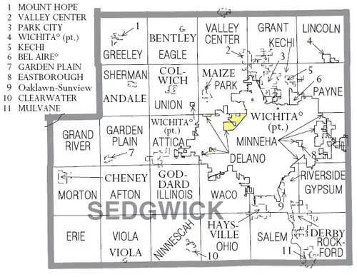Location within Sedgwick County
