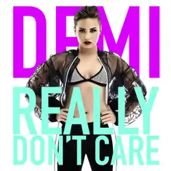 Lovato posing behind the song's title with both hands on hips
