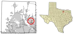 Location of Hackberry in Denton County, Texas