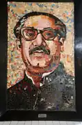 A 1986 Memorial portrait of Mujib at the ground floor