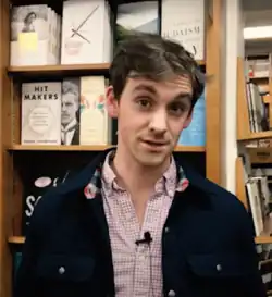 Derek Thompson speaks at a bookstore