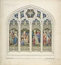 Design for stained glass for a church in Simsbury, Connecticut (1908). Now in the Metropolitan Museum of Art