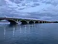 View of bridge from the Detroit International Riverfront