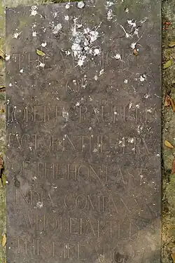 Robert Craufurd tomb inscription: 1797