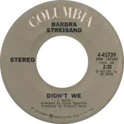 A grey side label of the retail vinyl single