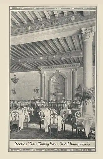 The Dining Room when the hotel opened, before becoming the Cafe Rouge