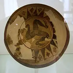 Triskelion painted on Ancient Greek of Magna Graecia vase, Agrigento