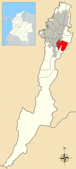 Location of the locality in the Capital District of Bogotá