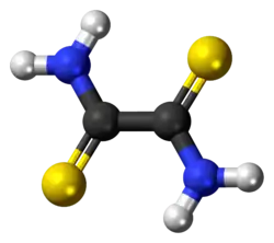 Ball-and-stick model of the dithiooxamide molecule