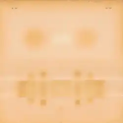 A graphic that appears to be sunbleached paper with the band and album name written in tiny type at the top