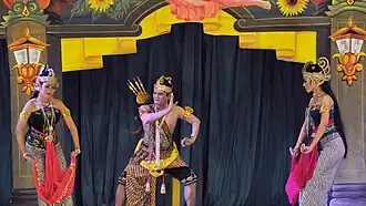 King Duryodhana in a wayang wong performance in Taman Budaya Rahmat Saleh, Semarang, Jawa Tengah, Indonesia
