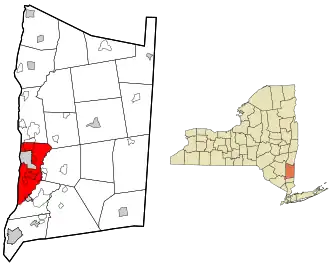 Location of the town of Poughkeepsie, New York