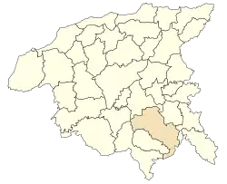 Location of the commune in the Chlef Province.
