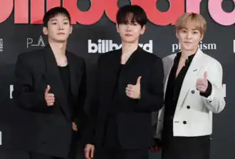 Exo-CBX at Billboard K Power 100 in 2024 From left to right: Chen, Baekhyun, and Xiumin